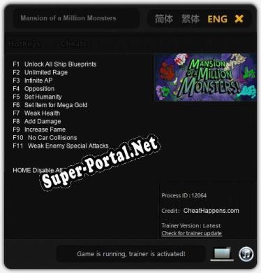 Mansion of a Million Monsters: Трейнер +11 [v1.9]
