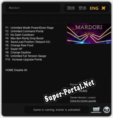 Mardori: Читы, Трейнер +10 [FLiNG]