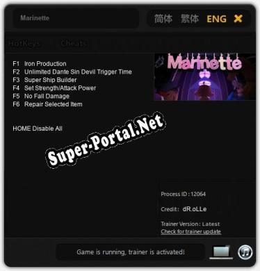 Трейнер для Marinette [v1.0.6]