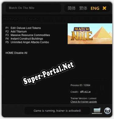 Трейнер для Match On The Nile [v1.0.9]