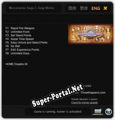Mercenaries Saga 3 -Gray Wolves of War-: Трейнер +8 [v1.5]