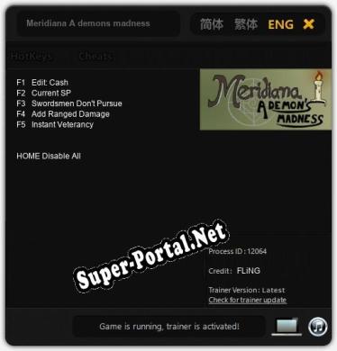 Трейнер для Meridiana A demons madness [v1.0.5]
