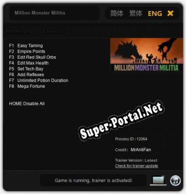 Million Monster Militia: Трейнер +8 [v1.3]