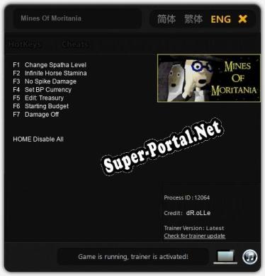 Трейнер для Mines Of Moritania [v1.0.3]