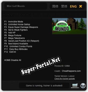 Mini Golf Mundo: Трейнер +12 [v1.6]