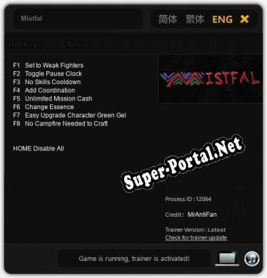 Mistfal: Трейнер +8 [v1.7]