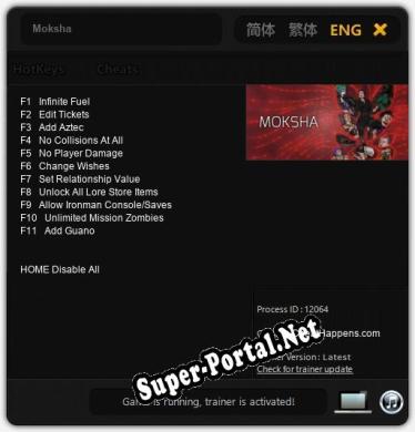 Трейнер для Moksha [v1.0.2]