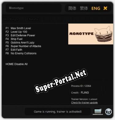 Трейнер для Momotype [v1.0.7]