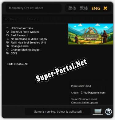 Monastery Ora et Labora: ТРЕЙНЕР И ЧИТЫ (V1.0.51)