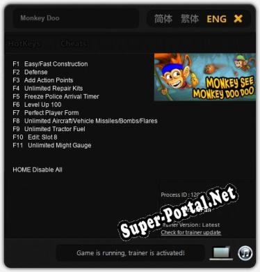Трейнер для Monkey Doo [v1.0.9]