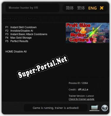 Трейнер для Monster hunter by VR [v1.0.5]