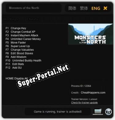 Трейнер для Monsters of the North [v1.0.7]