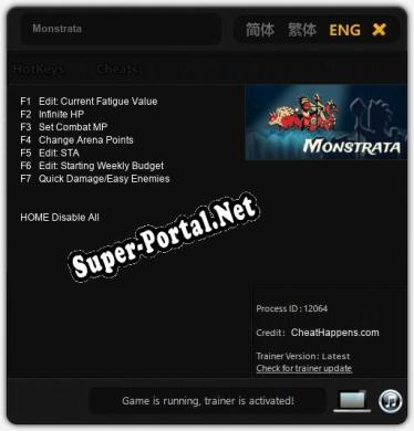 Трейнер для Monstrata [v1.0.7]