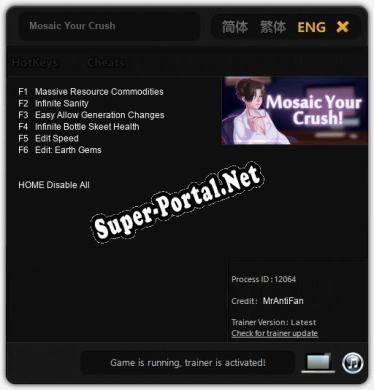 Трейнер для Mosaic Your Crush [v1.0.7]