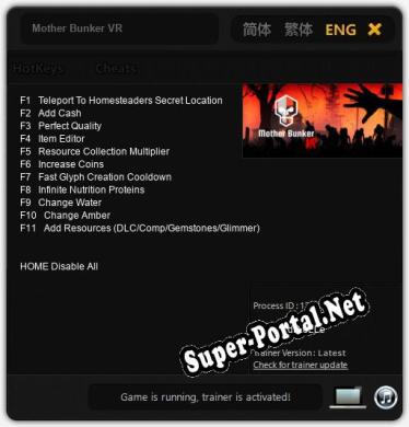 Mother Bunker VR: Трейнер +11 [v1.7]