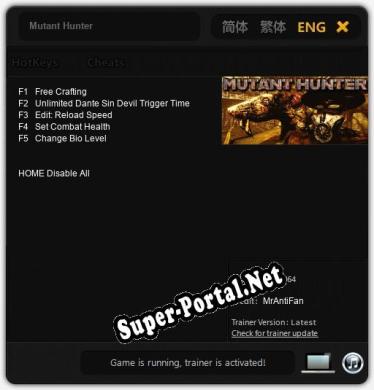 Mutant Hunter: Трейнер +5 [v1.3]