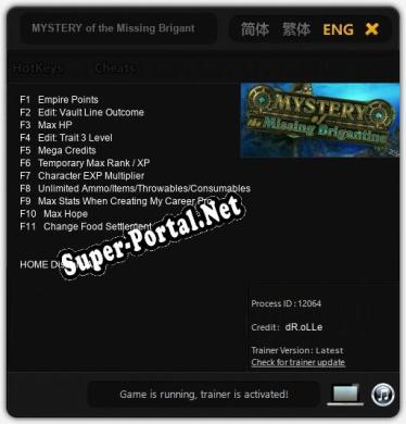 MYSTERY of the Missing Brigantine: Читы, Трейнер +11 [dR.oLLe]