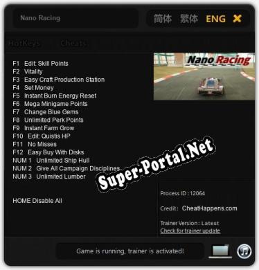 Nano Racing: Читы, Трейнер +15 [CheatHappens.com]
