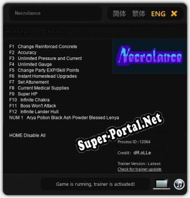 Трейнер для Necrolance [v1.0.6]