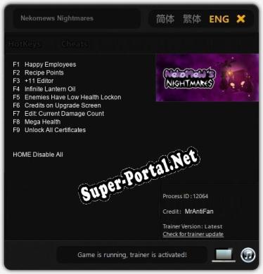Nekomews Nightmares: ТРЕЙНЕР И ЧИТЫ (V1.0.30)