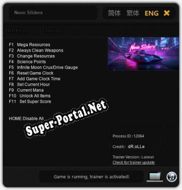 Neon Sliders: ТРЕЙНЕР И ЧИТЫ (V1.0.63)