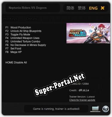 Трейнер для Neptunia Riders VS Dogoos [v1.0.5]