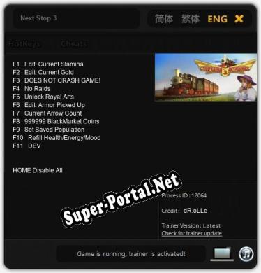 Трейнер для Next Stop 3 [v1.0.3]
