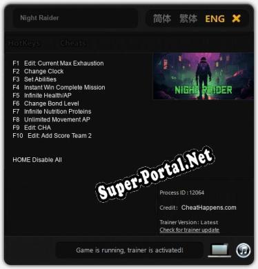 Night Raider: ТРЕЙНЕР И ЧИТЫ (V1.0.94)