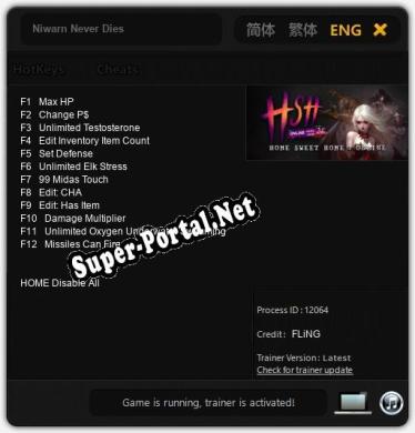 Трейнер для Niwarn Never Dies [v1.0.9]