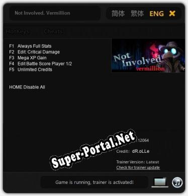 Not Involved. Vermillion: Трейнер +5 [v1.9]
