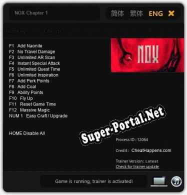 NOX Chapter 1: Читы, Трейнер +13 [CheatHappens.com]