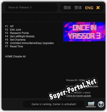 Трейнер для Once in Yaissor 3 [v1.0.1]