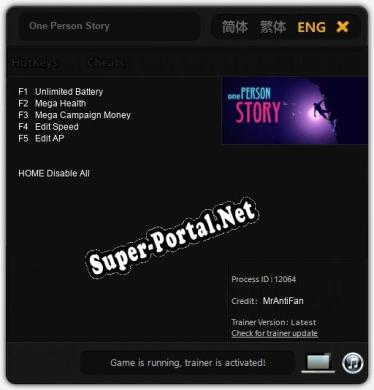 One Person Story: ТРЕЙНЕР И ЧИТЫ (V1.0.87)