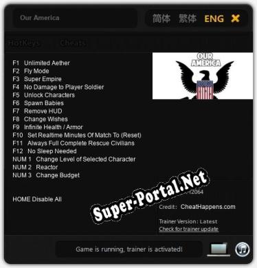 Our America: Трейнер +15 [v1.7]