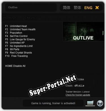 Outlive: Читы, Трейнер +10 [dR.oLLe]