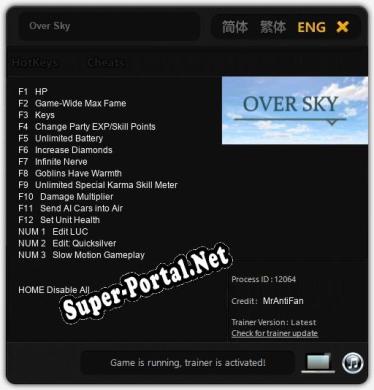 Over Sky: Читы, Трейнер +15 [MrAntiFan]