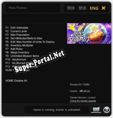 Pans Permia: Трейнер +13 [v1.5]