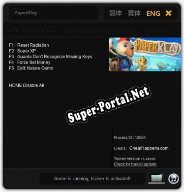 Трейнер для PaperKlay [v1.0.5]