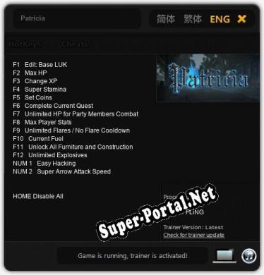 Трейнер для Patricia [v1.0.7]