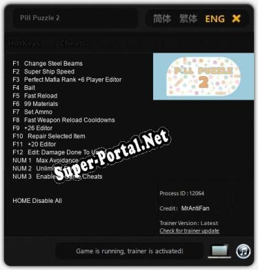 Pill Puzzle 2: ТРЕЙНЕР И ЧИТЫ (V1.0.74)