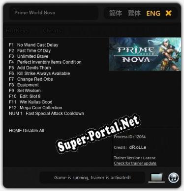 Трейнер для Prime World Nova [v1.0.8]