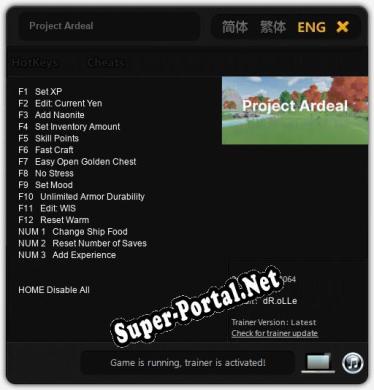 Трейнер для Project Ardeal [v1.0.3]