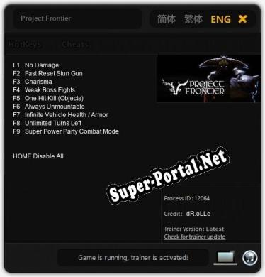 Project Frontier: Трейнер +9 [v1.6]