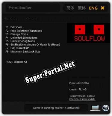 Project Soulflow: Трейнер +8 [v1.2]