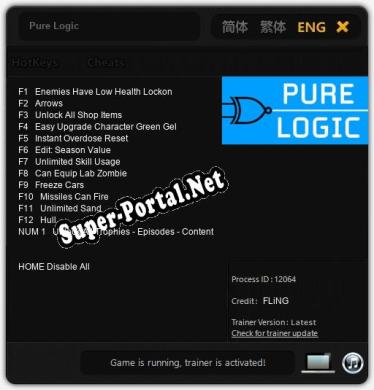 Pure Logic: ТРЕЙНЕР И ЧИТЫ (V1.0.22)
