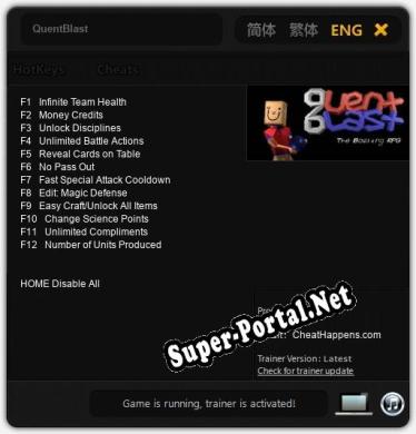 Трейнер для QuentBlast [v1.0.2]