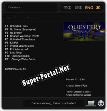 Questery: ТРЕЙНЕР И ЧИТЫ (V1.0.66)