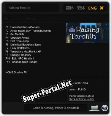Трейнер для Raising Torolith [v1.0.6]