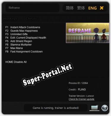 Трейнер для Reframe [v1.0.2]
