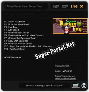 Трейнер для Retro Classix Super BurgerTime [v1.0.4]